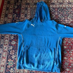 blue puma hoodie size large